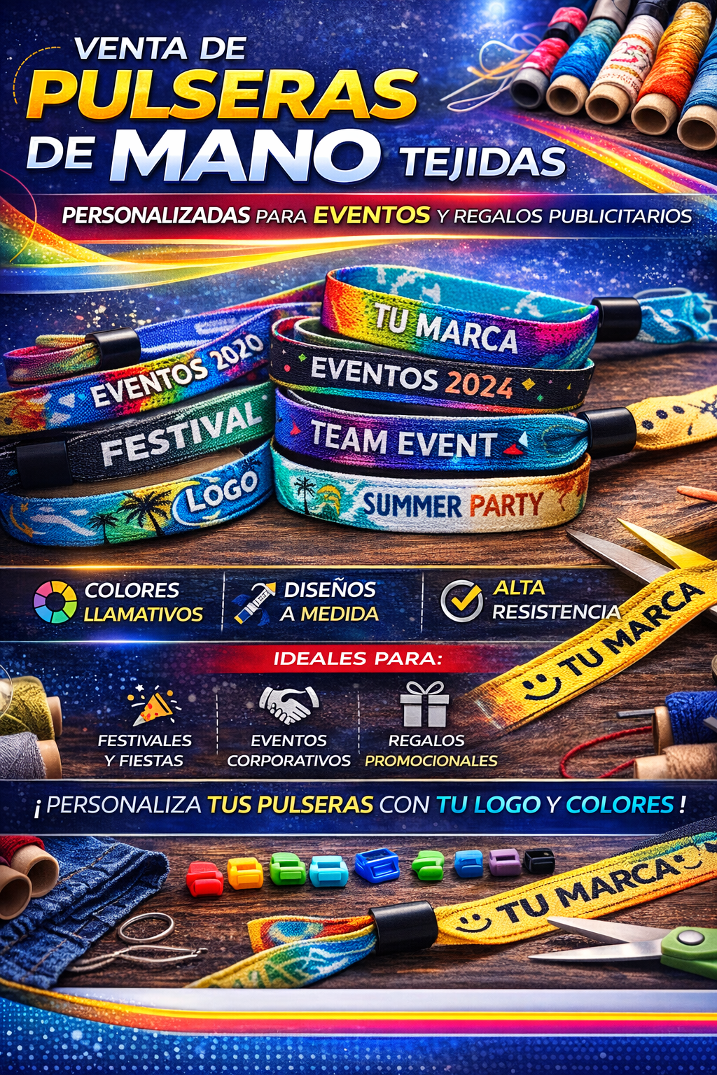 Pulseras de tela personalizadas